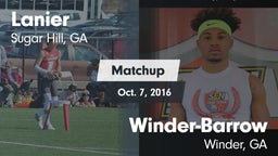 Matchup: Lanier  vs. Winder-Barrow  2016