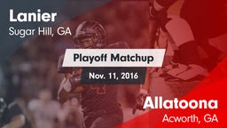 Matchup: Lanier  vs. Allatoona  2016