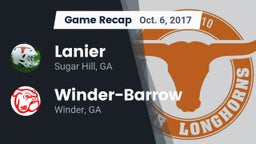 Recap: Lanier  vs. Winder-Barrow  2017