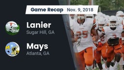 Recap: Lanier  vs. Mays  2018