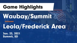 Waubay/Summit  vs Leola/Frederick Area Game Highlights - Jan. 23, 2021