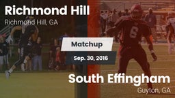 Matchup: Richmond Hill High vs. South Effingham  2016