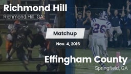 Matchup: Richmond Hill High vs. Effingham County  2016