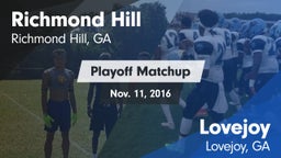 Matchup: Richmond Hill High vs. Lovejoy  2016