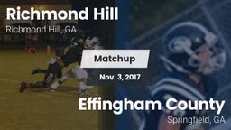 Matchup: Richmond Hill High vs. Effingham County  2017