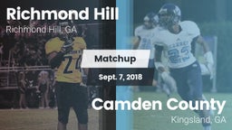 Matchup: Richmond Hill High vs. Camden County  2018