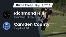 Recap: Richmond Hill  vs. Camden County  2018