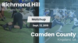 Matchup: Richmond Hill High vs. Camden County  2019
