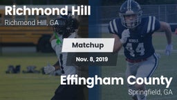 Matchup: Richmond Hill High vs. Effingham County  2019