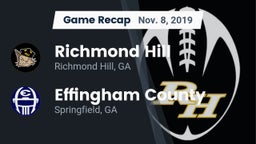 Recap: Richmond Hill  vs. Effingham County  2019