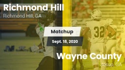 Matchup: Richmond Hill High vs. Wayne County  2020