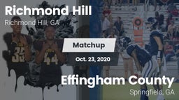 Matchup: Richmond Hill High vs. Effingham County  2020