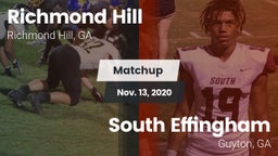 Matchup: Richmond Hill High vs. South Effingham  2020