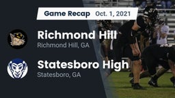 Recap: Richmond Hill  vs. Statesboro High 2021