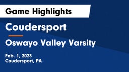 Coudersport  vs Oswayo Valley Varsity Game Highlights - Feb. 1, 2023