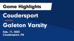 Coudersport  vs Galeton Varsity Game Highlights - Feb. 11, 2023