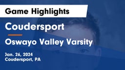 Coudersport  vs Oswayo Valley Varsity Game Highlights - Jan. 26, 2024