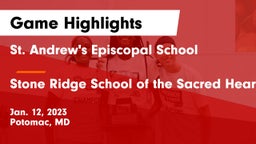 St. Andrew's Episcopal School vs Stone Ridge School of the Sacred Heart Game Highlights - Jan. 12, 2023