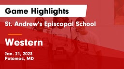 St. Andrew's Episcopal School vs Western   Game Highlights - Jan. 21, 2023