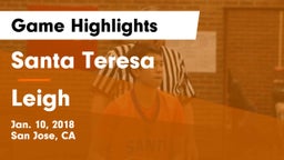 Santa Teresa  vs Leigh Game Highlights - Jan. 10, 2018