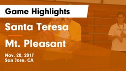 Santa Teresa  vs Mt. Pleasant  Game Highlights - Nov. 20, 2017