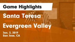 Santa Teresa  vs Evergreen Valley  Game Highlights - Jan. 2, 2019