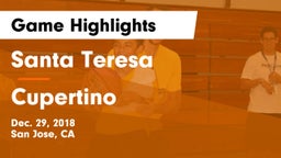 Santa Teresa  vs Cupertino  Game Highlights - Dec. 29, 2018