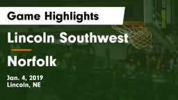 Lincoln Southwest  vs Norfolk  Game Highlights - Jan. 4, 2019