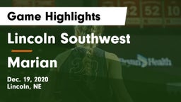 Lincoln Southwest  vs Marian  Game Highlights - Dec. 19, 2020