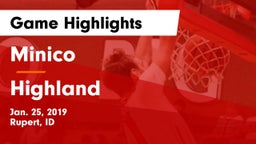 Minico  vs Highland  Game Highlights - Jan. 25, 2019