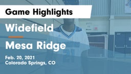 Widefield  vs Mesa Ridge  Game Highlights - Feb. 20, 2021