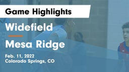 Widefield  vs Mesa Ridge  Game Highlights - Feb. 11, 2022