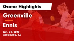 Greenville  vs Ennis  Game Highlights - Jan. 21, 2023
