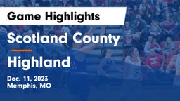 Scotland County  vs Highland  Game Highlights - Dec. 11, 2023