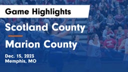 Scotland County  vs Marion County  Game Highlights - Dec. 15, 2023