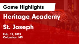 Heritage Academy  vs St. Joseph Game Highlights - Feb. 15, 2023