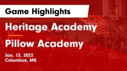 Heritage Academy  vs Pillow Academy Game Highlights - Jan. 13, 2022
