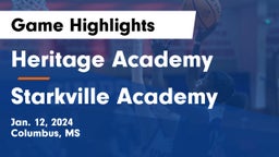 Heritage Academy  vs Starkville Academy  Game Highlights - Jan. 12, 2024