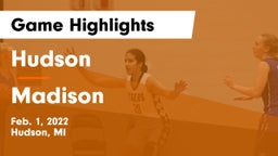 Hudson  vs Madison Game Highlights - Feb. 1, 2022