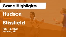 Hudson  vs Blissfield  Game Highlights - Feb. 10, 2022