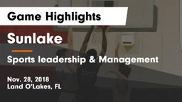 Sunlake  vs Sports leadership & Management Game Highlights - Nov. 28, 2018