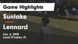 Sunlake  vs Lennard  Game Highlights - Jan. 4, 2020