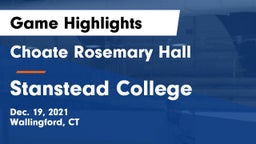 Choate Rosemary Hall  vs Stanstead College Game Highlights - Dec. 19, 2021