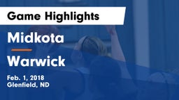 Midkota  vs Warwick Game Highlights - Feb. 1, 2018