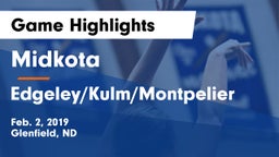Midkota  vs Edgeley/Kulm/Montpelier Game Highlights - Feb. 2, 2019