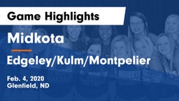 Midkota  vs Edgeley/Kulm/Montpelier Game Highlights - Feb. 4, 2020