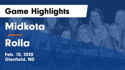 Midkota  vs Rolla  Game Highlights - Feb. 10, 2020