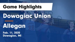 Dowagiac Union vs Allegan  Game Highlights - Feb. 11, 2020
