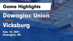 Dowagiac Union vs Vicksburg  Game Highlights - Feb. 10, 2021