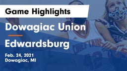 Dowagiac Union vs Edwardsburg  Game Highlights - Feb. 24, 2021
